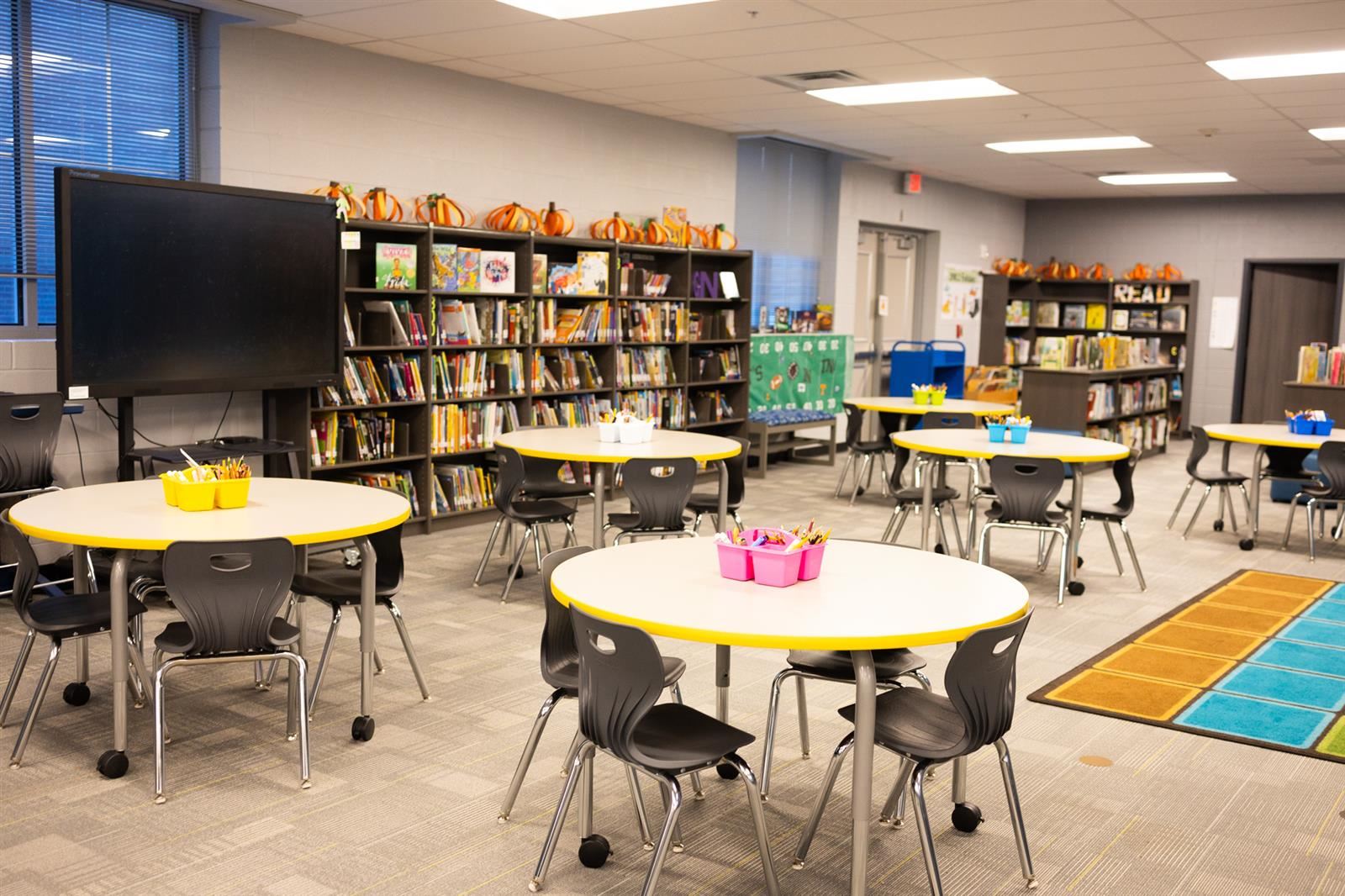 Tables in the school library